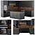 Modern Black Wood Kitchen 3D model small image 1