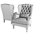 Classic Handcrafted Manchester Armchair 3D model small image 4