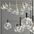 Sleek Metallic Chandelier 3D model small image 1