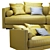 Modern Comfort: Vogue Leather Sofa 3D model small image 3