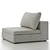 Title: Gaba Pearl White Modular Lounge Chair 3D model small image 1