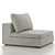 Title: Gaba Pearl White Modular Lounge Chair 3D model small image 2