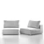 Title: Gaba Pearl White Modular Lounge Chair 3D model small image 4