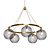 Elegant Glass & Brass Chandelier 3D model small image 1