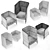 Arflex Algon Chair 3D model small image 4