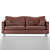 Modern Leather Sofa 3D model small image 1