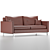 Modern Leather Sofa 3D model small image 3