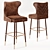 Elegant Leather Armchair 3D model small image 1