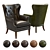 Elegant Maya Wing Armchair 3D model small image 1