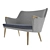 1952 CH72 Carl Hansen Sofa 3D model small image 1