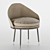 Elegant Tri-Color Fabric Chair 3D model small image 1