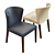 Modern Grey Leather Dining Chair 3D model small image 3