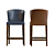 Modern Leather Counter Stool 3D model small image 5