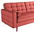 Nappa Convertible Sofa: Comfort, Style, and Versatility 3D model small image 5