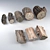 Rustic Locust Tree Wood: 5 Stumps & 3 Split Pieces 3D model small image 4