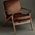 Sleek Leather Armchair 3D model small image 1