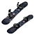 Burton Snowboards with Drake Reload Bindings 3D model small image 2