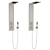 Elegant Stainless Steel Shower Set 3D model small image 2