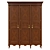 Antique Wood Wardrobe 1800mm 3D model small image 3