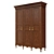 Antique Wood Wardrobe 1800mm 3D model small image 4