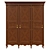 Solid Wood Wardrobe with High-Quality Textures 3D model small image 1