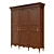 Solid Wood Wardrobe with High-Quality Textures 3D model small image 2