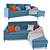 Nordic Corner Sofa: Modern and Stylish 3D model small image 1