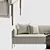 Modern 3-Seater Grey Sofa 3D model small image 2