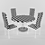 Elegant 6-Seater Dining Table 3D model small image 2