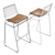 Sleek Crate & Barrel Tig Bar Stool 3D model small image 2