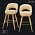 LoftDesigne 30805 Bar Stool: Modern Metal and Wood Design 3D model small image 1