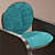 Velvet-Wood Trim Armchair 3D model small image 4