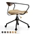 Title: Akron Desk Chair: Solid Oak, Hand-Stitched Leather 3D model small image 4