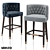 Aristo Blue Barstool - Elegant Design 3D model small image 1