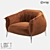 LoftDesign Armchair 2111: Sleek Metal and Fabric Seating 3D model small image 1