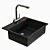 Elegant Black Kitchen Sink Set 3D model small image 1