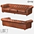 Modern Leather Loft Sofa 3D model small image 1