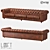 Contemporary Leather Loft Sofa 3D model small image 1
