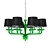 Murano Verde VIII Chandelier 3D model small image 1