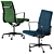 Vibrant Office Chair: Green & Blue 3D model small image 1