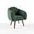 Luxury Velvet Chair 3D model small image 3