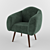 Luxury Velvet Chair 3D model small image 8