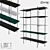 Sleek Metal and Marble Bookcase 3D model small image 1