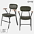 Modern Metal and Faux Leather Chair 3D model small image 1