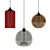 Elegant Metal and Glass Pendant Lamps Set of 2 3D model small image 1