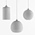 Elegant Metal and Glass Pendant Lamps Set of 2 3D model small image 3