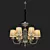 Sofia Pendant Chandelier with Beige Lampshades 3D model small image 2