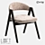 LoftDesigne 32862: Elegant Wood and Fabric Chair 3D model small image 1