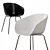 Modern Poppy Plastic Chair in Black and White 3D model small image 2