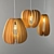 Rustic Wood Pendant Light 3D model small image 1